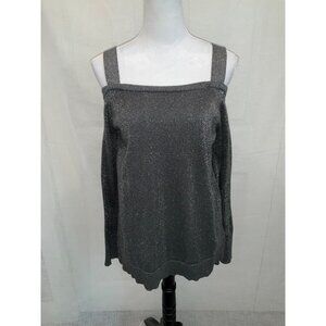 Michael Kors Women's XL Metallic Knit Off-Shoulder Sweater Top